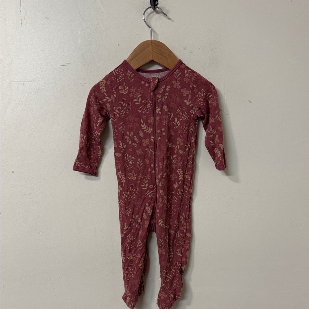 Floral Maroon Kids One Piece